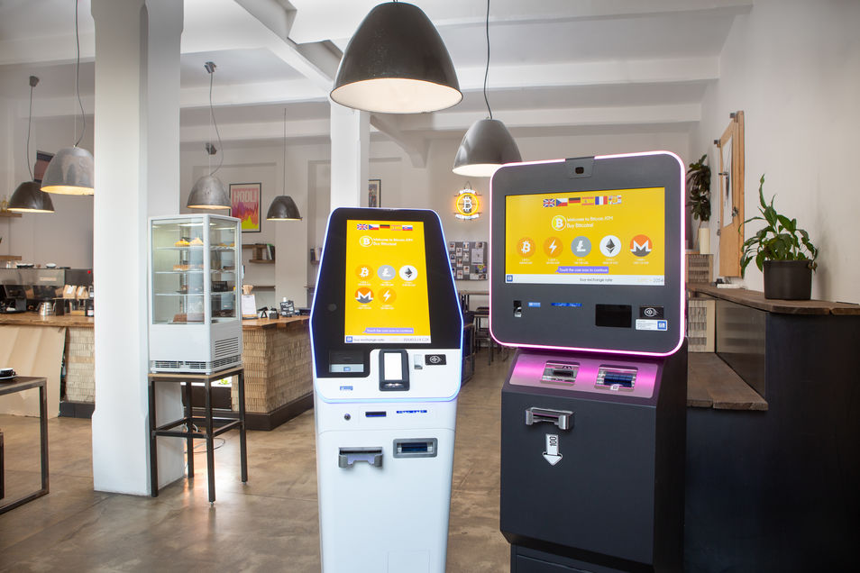BATMFour (left) next to a BATMThree (right) Bitcoin ATM